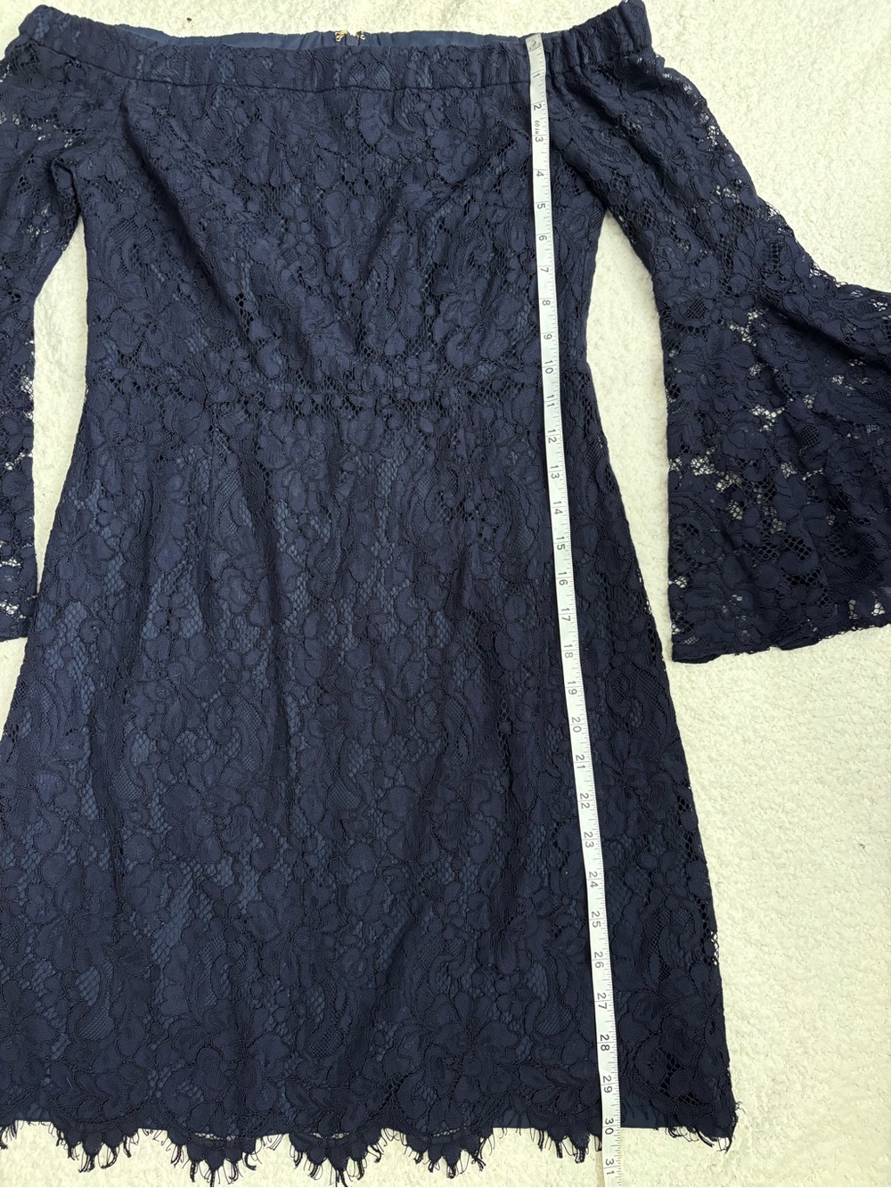 Trina Turk Navy  Lace Mini Dress no size tag see measurements - Picture 6 of 7